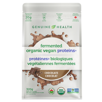 <B> NEW </B> fermented organic vegan proteins+ 320g | chocolate - 10 servings
