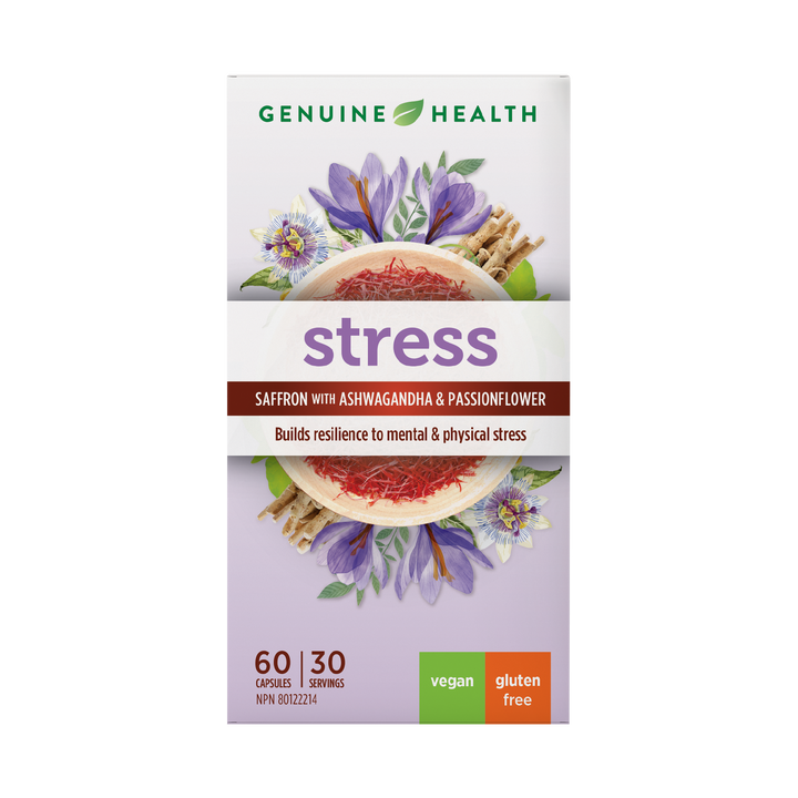 stress 60 capsules | saffron, ashwagandha, and passionflower