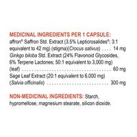 memory 60 capsules | saffron, sage, and gingko biloba