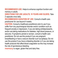 memory 60 capsules | saffron, sage, and gingko biloba