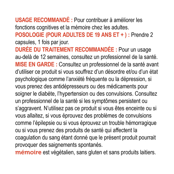 memory 60 capsules | saffron, sage, and gingko biloba