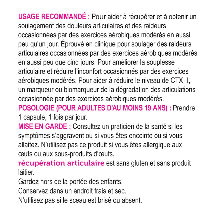 fast joint recovery with NEM 60 capsules