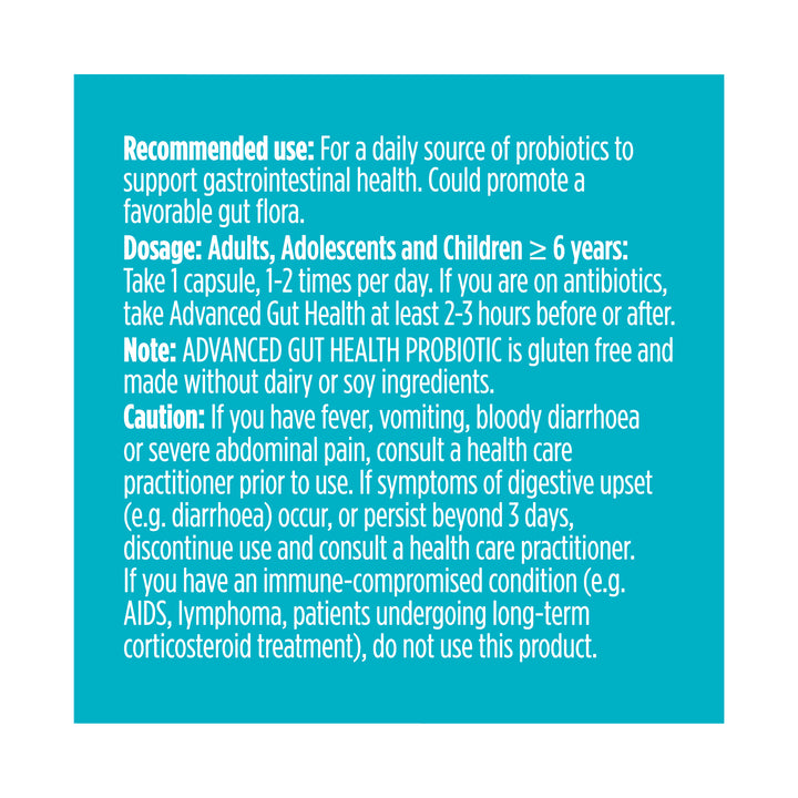 advanced gut health probiotic extra-strength l 50 billion - 60 capsules