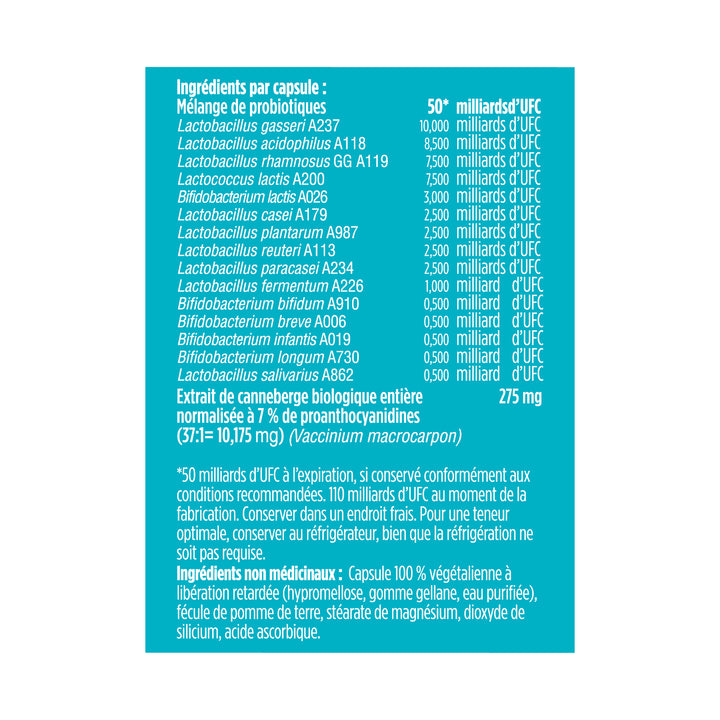 advanced gut health probiotic UTI | 50 billion - 30 capsules