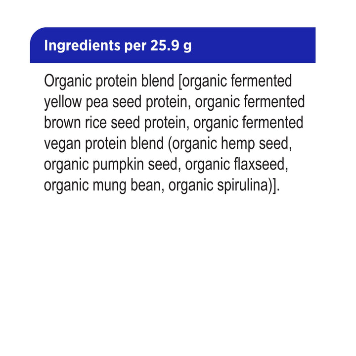 label Genuine Health fermented organic vegan proteins unflavoured and unsweetened ingreditents