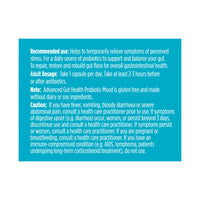 label Genuine Health's advanced gut health probiotic mood directions