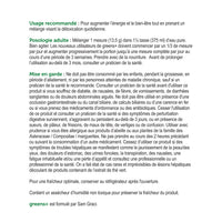 label Genuine Health greens+ daily detox green apple recommended use and cautions in French
