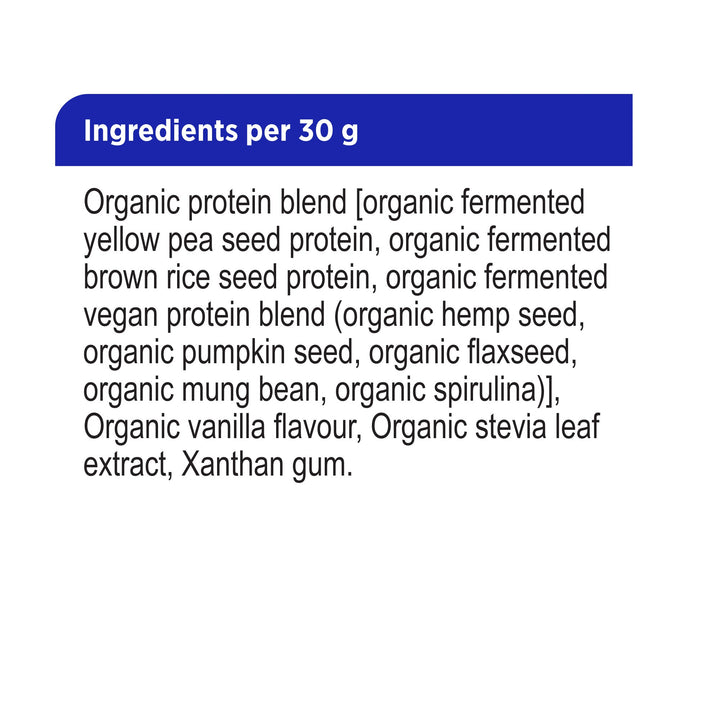 label Genuine Health fermented organic vegan proteins vanilla ingredients
