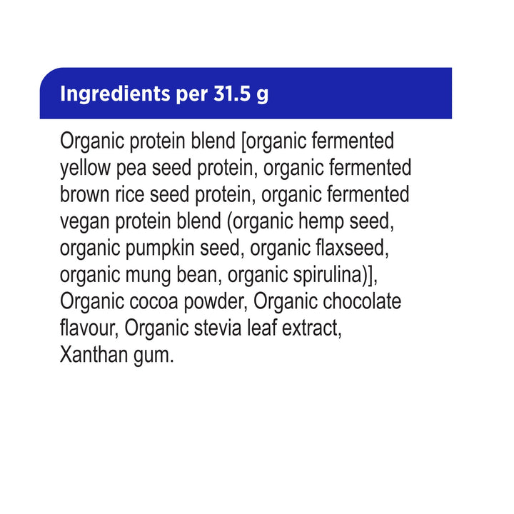 label Genuine Health fermented organic vegan proteins chocolate ingredients
