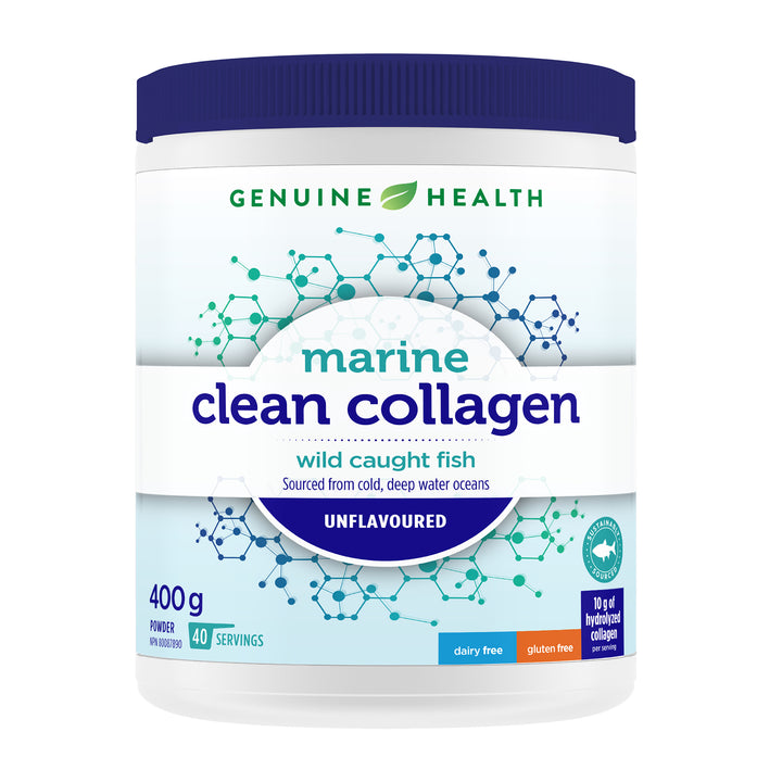 clean collagen marine unflavoured, stevia free, 40 servings