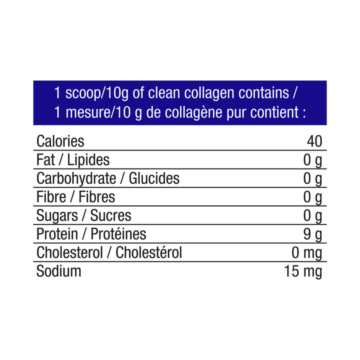 clean collagen marine unflavoured, stevia free, 40 servings