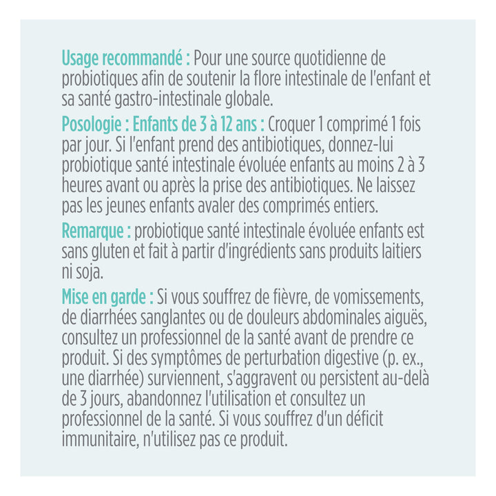 advanced gut health probiotic kids lemonade 5 billion, 30 chewable tablets