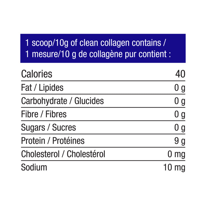 clean collagen bovine unflavoured, stevia free, 16 servings