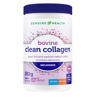 clean collagen bovine unflavoured, stevia free, 28 servings