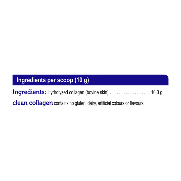 clean collagen bovine unflavoured, stevia free, 28 servings