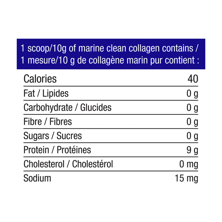 clean collagen marine unflavoured, stevia free, 21 servings