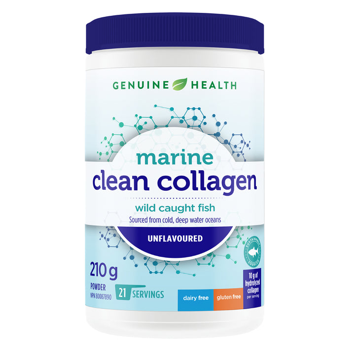 clean collagen marine unflavoured, stevia free, 21 servings