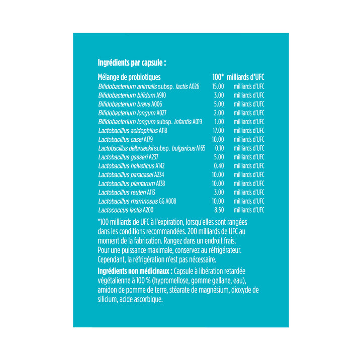 advanced gut health probiotic high potency 100 billion, 20 capsules