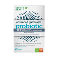 advanced gut health probiotic high potency 100 billion, 20 capsules