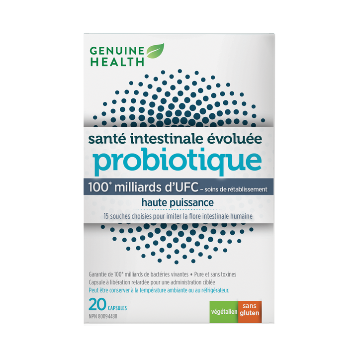advanced gut health probiotic high potency 100 billion, 20 capsules