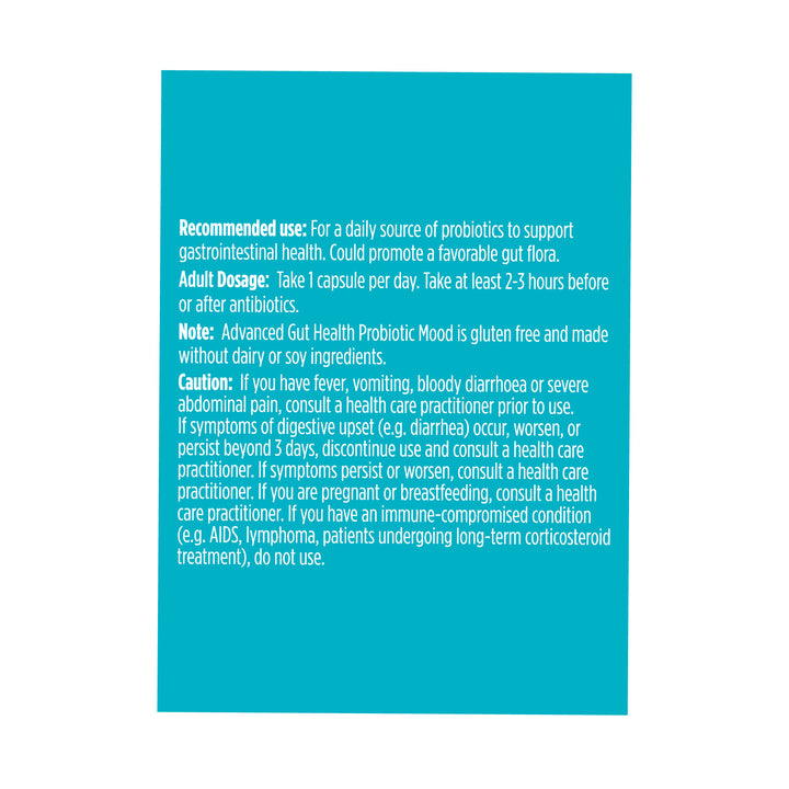 advanced gut health probiotic mood + melon extract 50 billion, 30 capsules