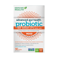 advanced gut health probiotic mood + melon extract 50 billion, 30 capsules