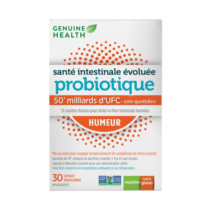 advanced gut health probiotic mood + melon extract 50 billion, 30 capsules