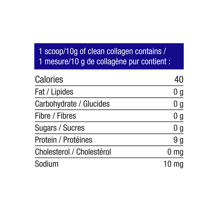 clean collagen bovine unflavoured, stevia free, 50 servings