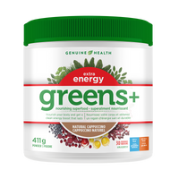 greens+ extra energy natural cappuccino, 30 servings