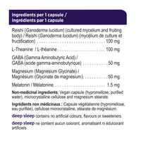 label ingredient panel for Genuine Health's deep sleep product